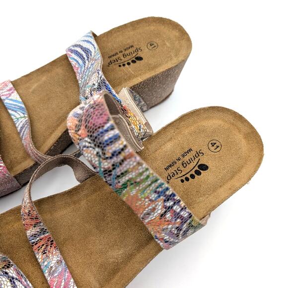 Spring Step Butterpea Wedge Slide Sandal Women's Rose Multi Size US10.5 EU41 - Picture 8 of 8